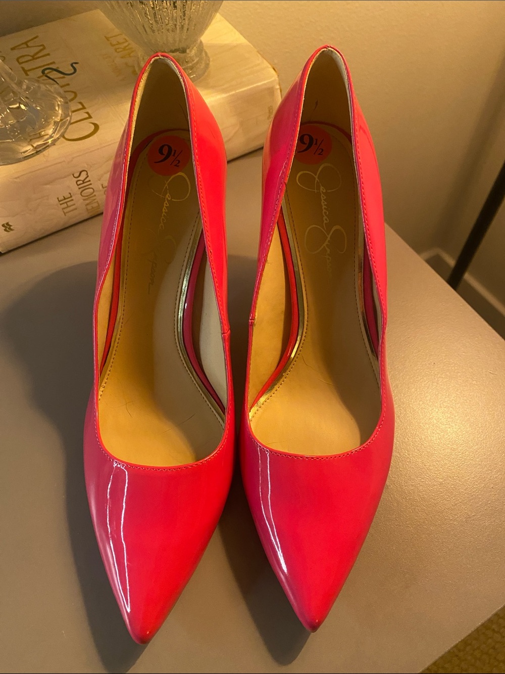 Jessica Simpson Hot Pink Patent Pointed-Toe Pumps/BRAND NEW - Picture 2 of 5